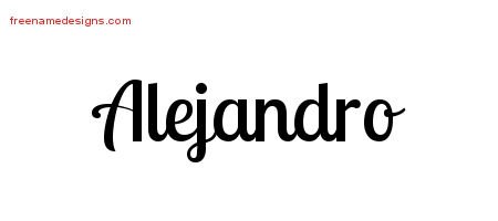 Alejandro Handwritten Name Tattoo Designs