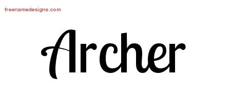 Archer Handwritten Name Tattoo Designs