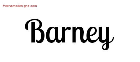 Barney Handwritten Name Tattoo Designs