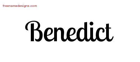 Benedict Handwritten Name Tattoo Designs
