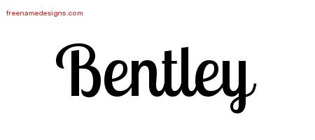 Bentley Handwritten Name Tattoo Designs
