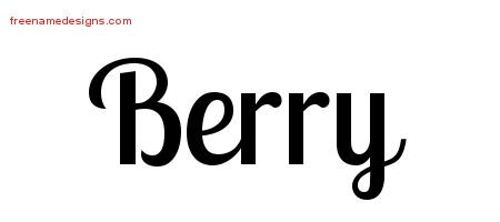 Berry Handwritten Name Tattoo Designs