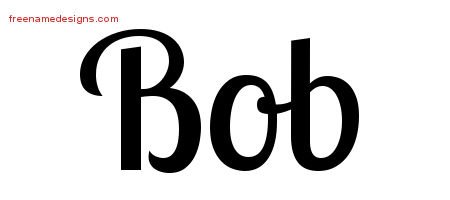 Bob Handwritten Name Tattoo Designs