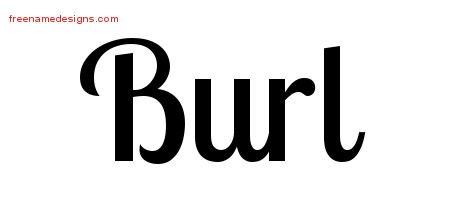 Burl Handwritten Name Tattoo Designs