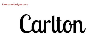 Carlton Handwritten Name Tattoo Designs