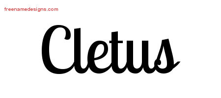 Cletus Handwritten Name Tattoo Designs