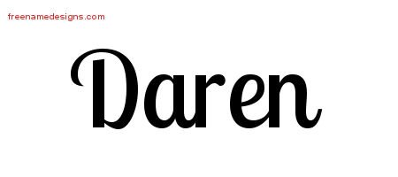 Daren Handwritten Name Tattoo Designs