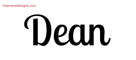 Dean Handwritten Name Tattoo Designs
