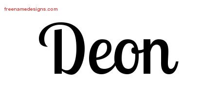 Deon Handwritten Name Tattoo Designs