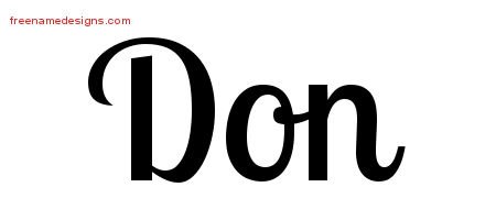 Don Handwritten Name Tattoo Designs