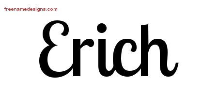 Erich Handwritten Name Tattoo Designs