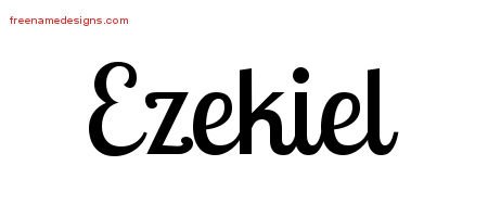Ezekiel Handwritten Name Tattoo Designs