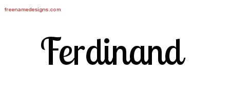 Ferdinand Handwritten Name Tattoo Designs