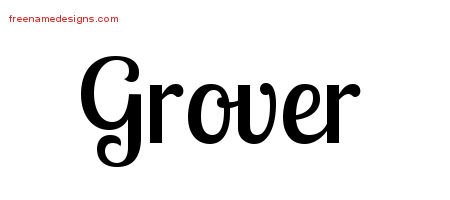 Grover Handwritten Name Tattoo Designs