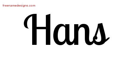 Hans Handwritten Name Tattoo Designs
