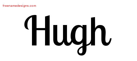 Hugh Handwritten Name Tattoo Designs