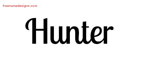 Hunter Handwritten Name Tattoo Designs