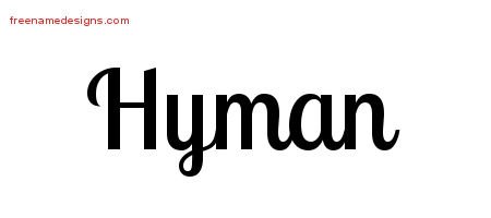 Hyman Handwritten Name Tattoo Designs