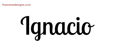 Ignacio Handwritten Name Tattoo Designs