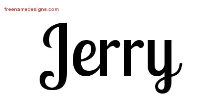 Jerry Handwritten Name Tattoo Designs