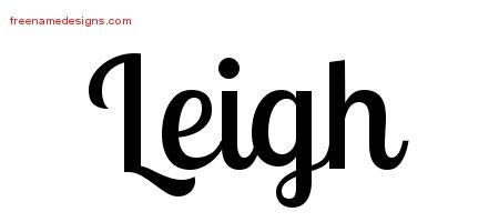 Leigh Handwritten Name Tattoo Designs