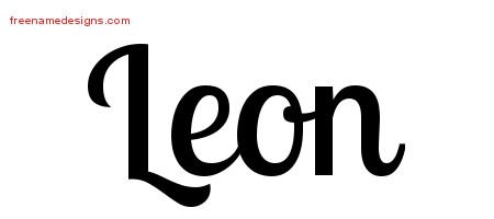 Leon Handwritten Name Tattoo Designs
