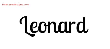 Leonard Handwritten Name Tattoo Designs