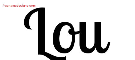 Lou Handwritten Name Tattoo Designs