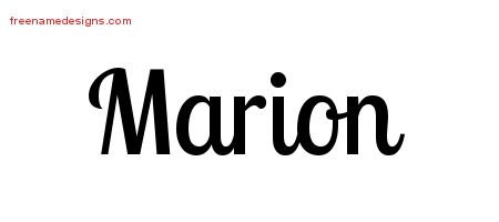 Marion Handwritten Name Tattoo Designs