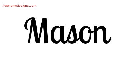Mason Handwritten Name Tattoo Designs