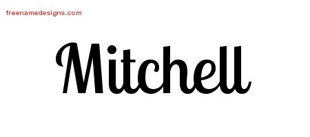 Mitchell Handwritten Name Tattoo Designs
