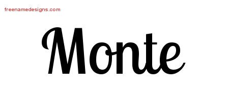 Monte Handwritten Name Tattoo Designs