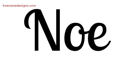 Noe Handwritten Name Tattoo Designs