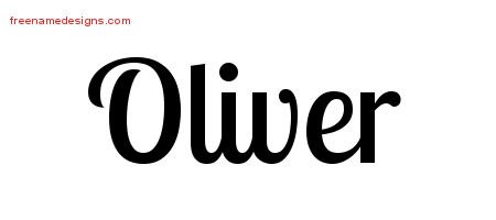 Oliver Handwritten Name Tattoo Designs