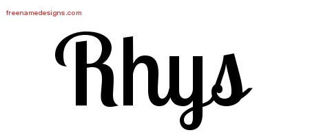Rhys Handwritten Name Tattoo Designs