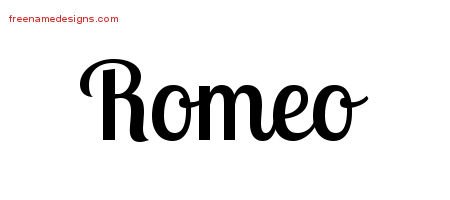 Romeo Handwritten Name Tattoo Designs