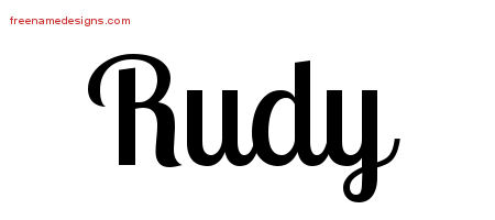 Rudy Handwritten Name Tattoo Designs