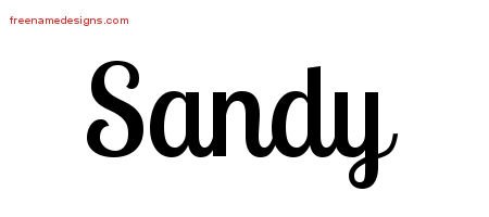Sandy Handwritten Name Tattoo Designs