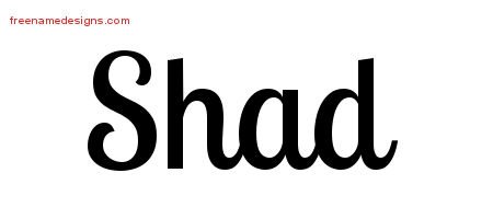 Shad Handwritten Name Tattoo Designs