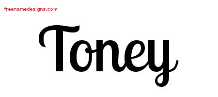 Toney Handwritten Name Tattoo Designs