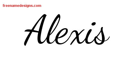 Alexis Lively Script Name Tattoo Designs