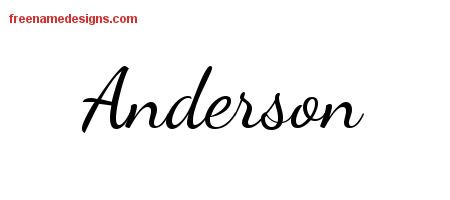 Anderson Lively Script Name Tattoo Designs