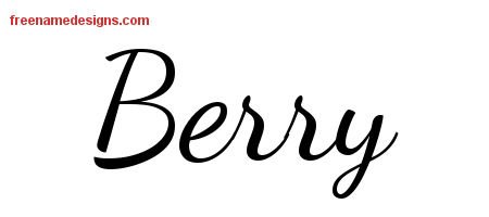 Berry Lively Script Name Tattoo Designs
