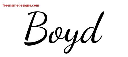 Boyd Lively Script Name Tattoo Designs