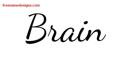 Brain Lively Script Name Tattoo Designs