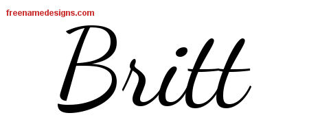 Britt Lively Script Name Tattoo Designs