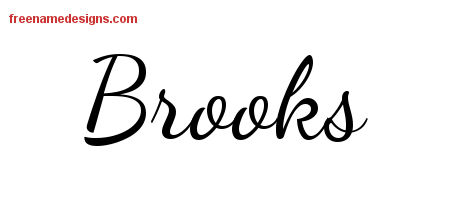 Brooks Lively Script Name Tattoo Designs