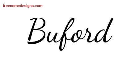 Buford Lively Script Name Tattoo Designs