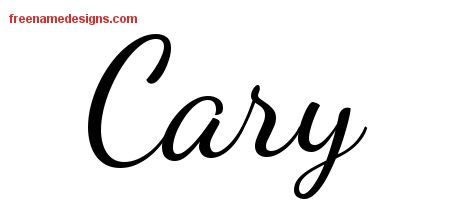Cary Lively Script Name Tattoo Designs