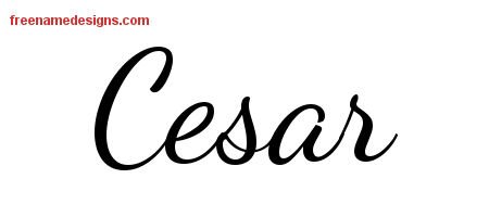 Cesar Lively Script Name Tattoo Designs